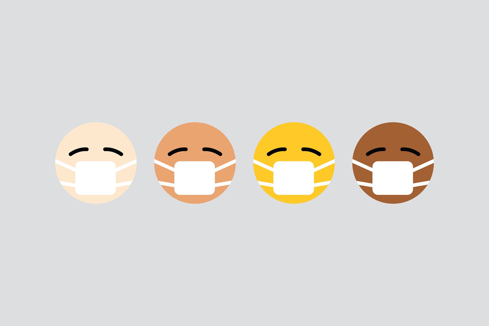 Emojis wearing face masks