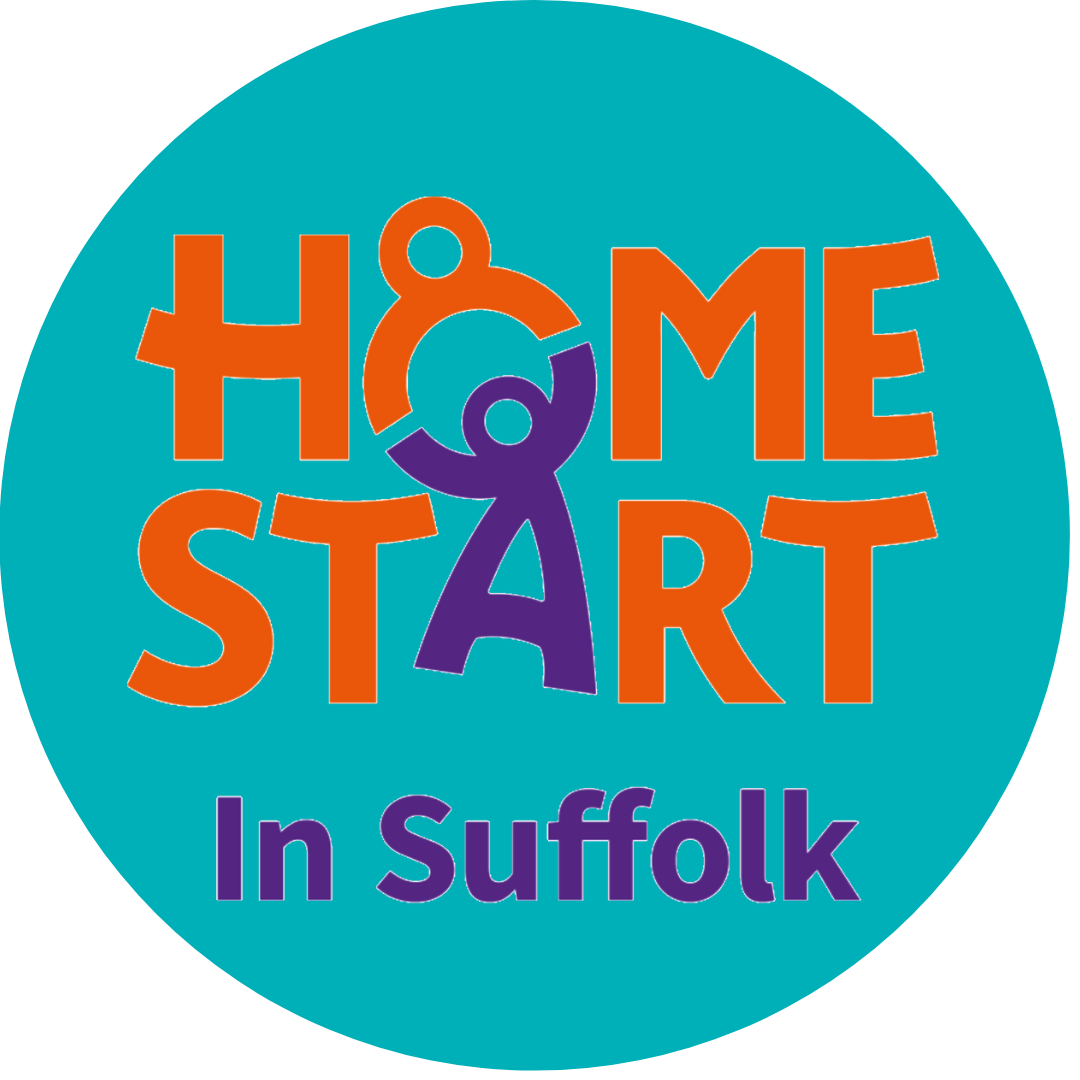 Home-Start logo with text "Home-Start In Suffolk"